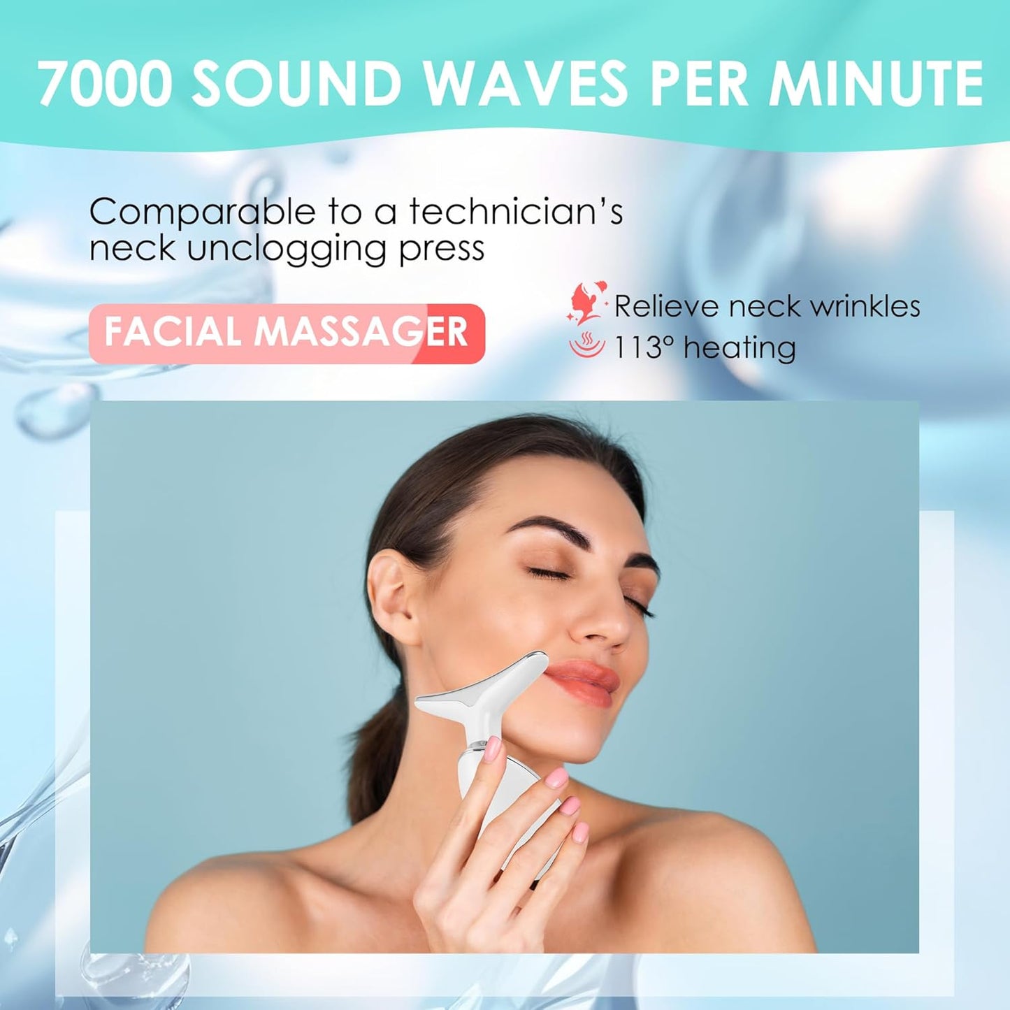 Facial Massager Red-Light-Therapy-For-Face and Neck, Face ๐ฒ Culpting Wand with 7 Color