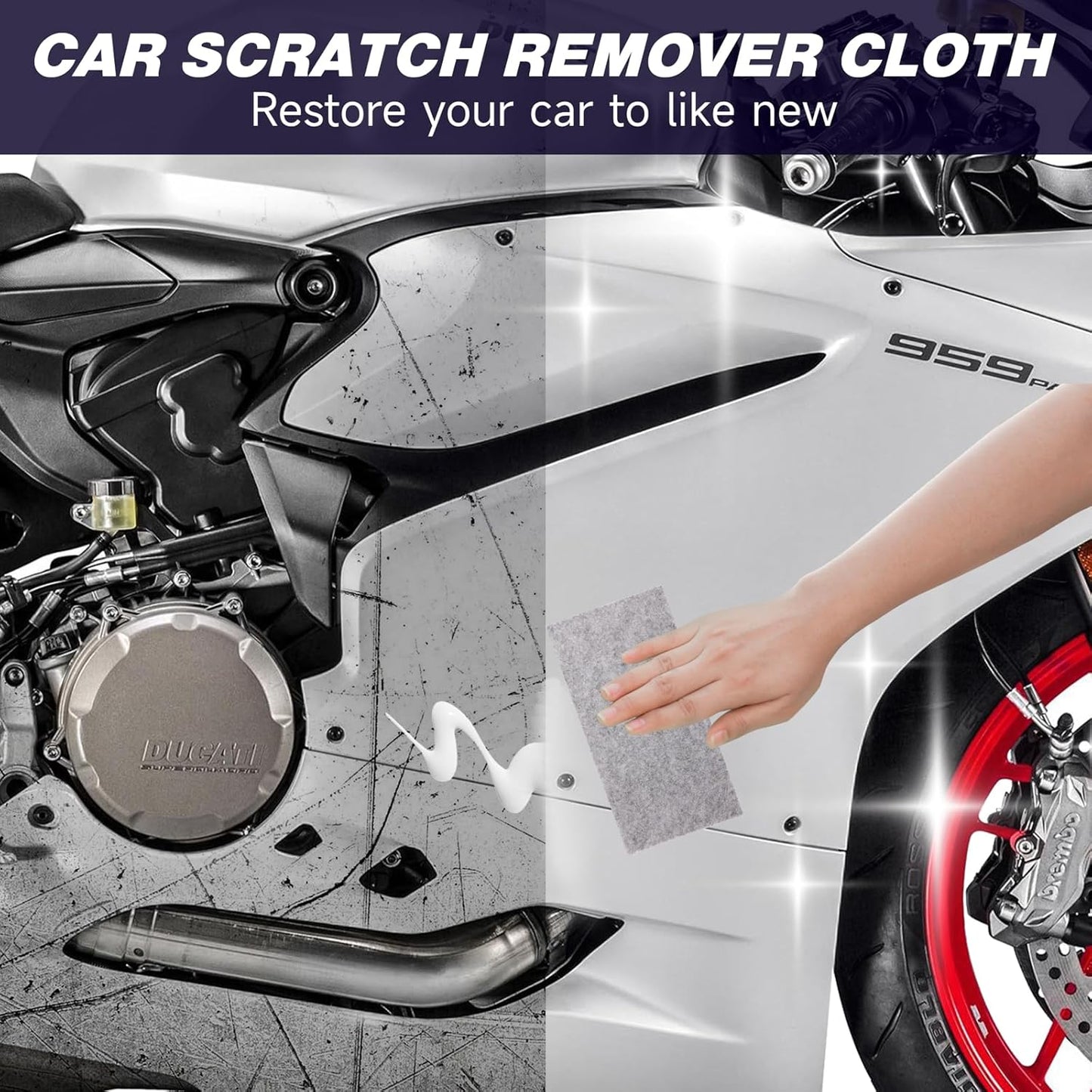 7Pack New Nano Sparkle Cloth Car Scratch Remover and Repair Paste - Polishing Wax for Scratches - Magic Cloth