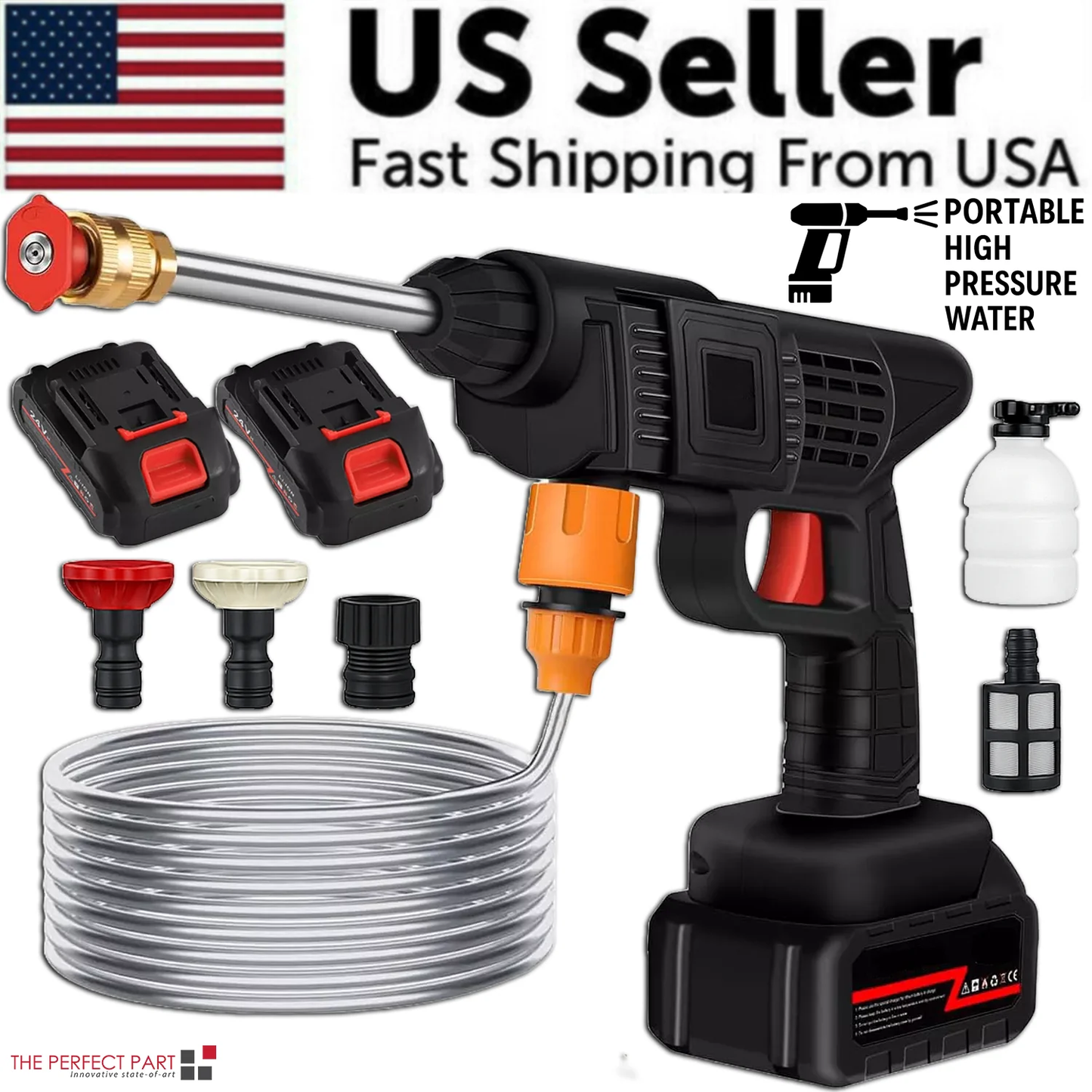 Cordless High‑Pressure Washer Kit – Portable Rechargeable Jet Cleaner